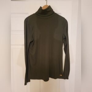 Polo Jeans Women's Hunter Green Ribbed Turtleneck Size Medium